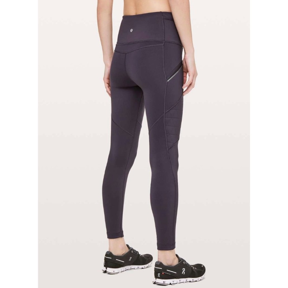 Lululemon Toasty Tech Tight II Plum Fleece Lined Leggings Size 4 Base Layer Run - Picture 2 of 10